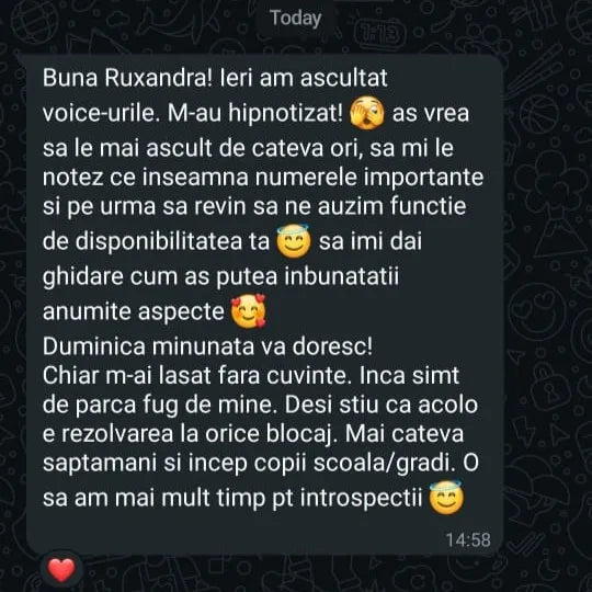 Mesaj primit de la Cecilia