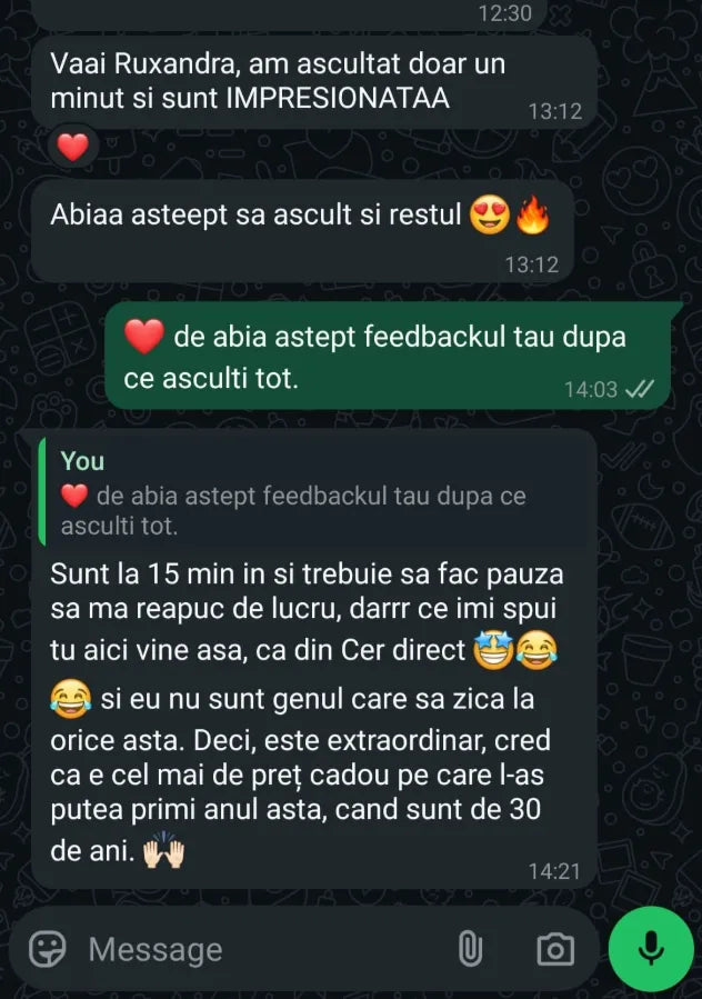 Mesaj primit de la Cecilia