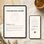 Ce primești: interpretarea hărții natale în PDF, pe tabletă, și înregistrarea audio, pe telefon