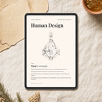 Ce primești: interpretarea Human Design scrisă, în format PDF, pe o tabletă